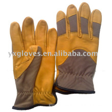 Yellow Leather Glove-Grain Leather Glove-Industrial Glove-Work Glove-Gloves